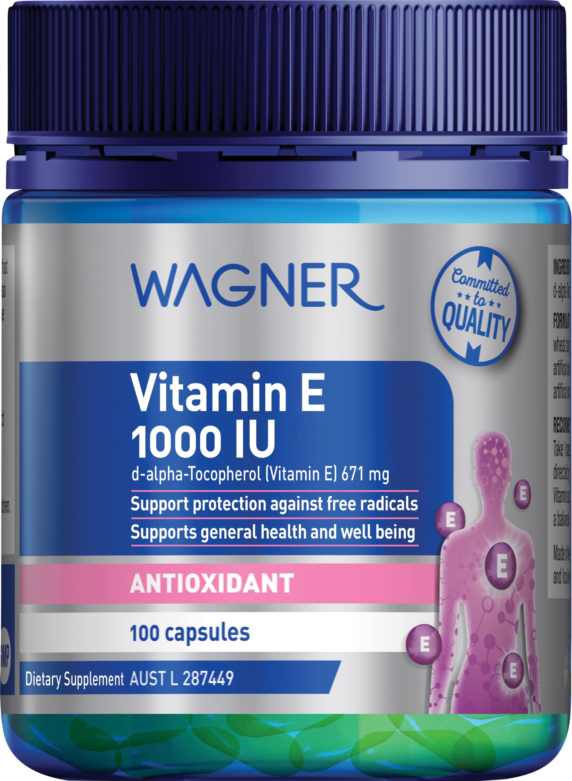 741460 Wagner Vitamin E 1000IU 100 Capsules